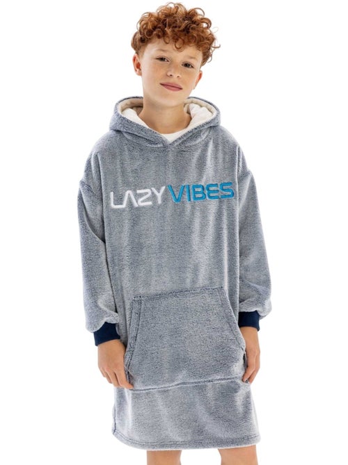 Sweat à capuche motif/style brodé lazy vibes - minoti - Kiabi