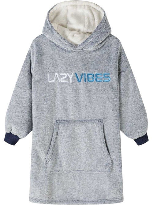 Sweat à capuche motif/style brodé lazy vibes - minoti - Kiabi