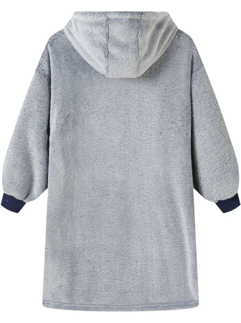 Sweat à capuche motif/style brodé lazy vibes - minoti Bleu - Kiabi