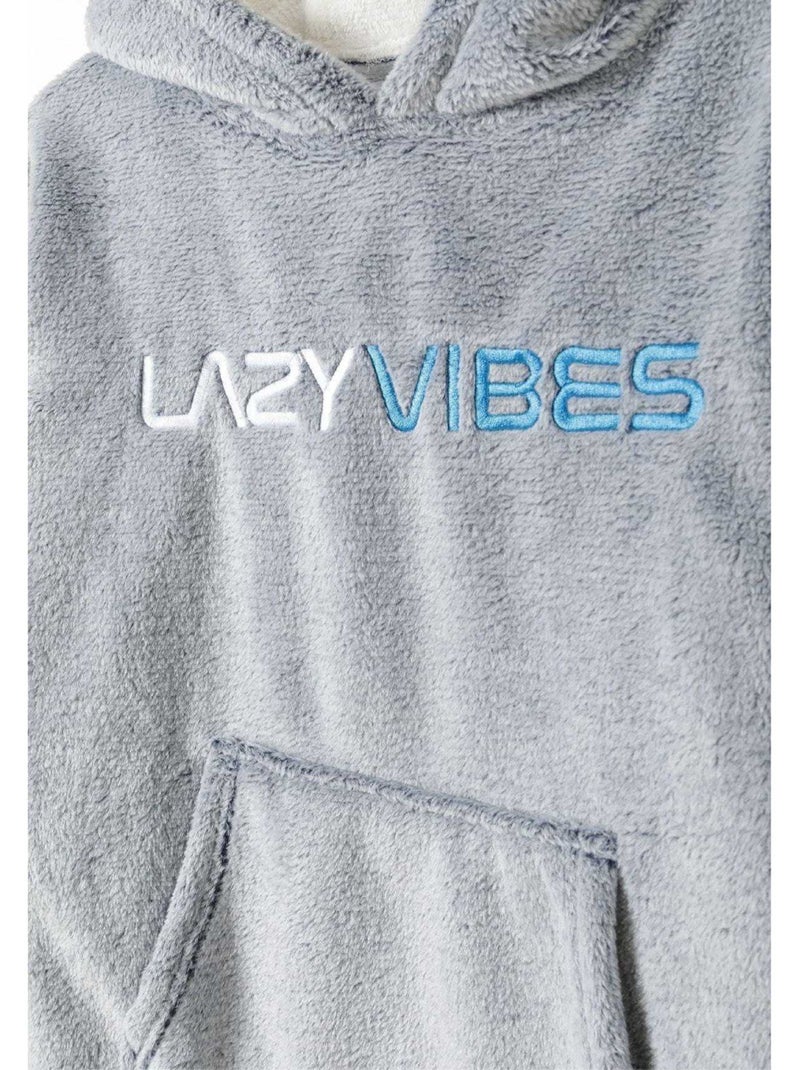 Sweat à capuche motif/style brodé lazy vibes - minoti Bleu - Kiabi