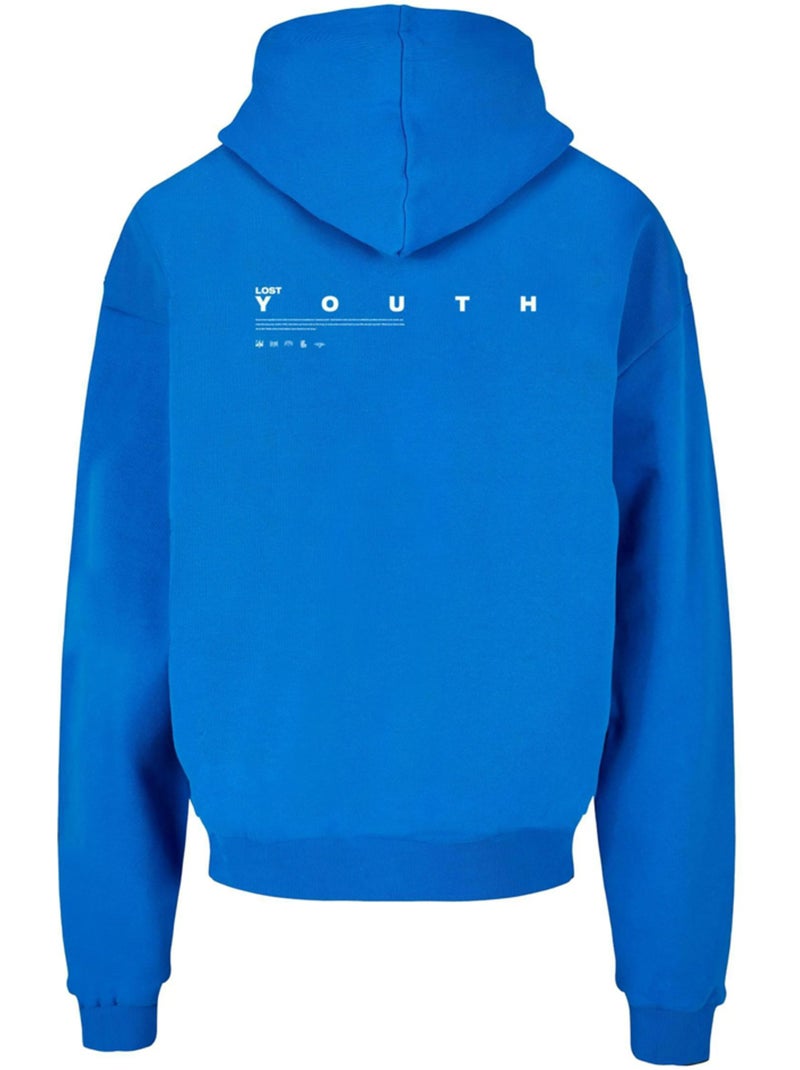 Sweat à capuche motif/style colombe - lost youth Bleu cobalt - Kiabi