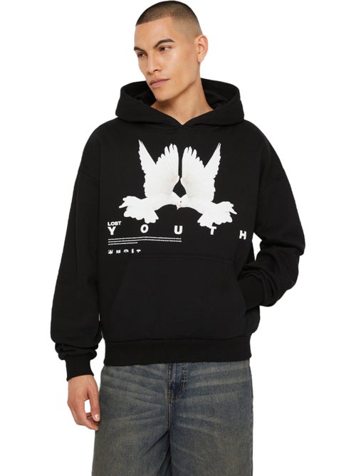 Sweat à capuche motif/style colombe - lost youth - Kiabi