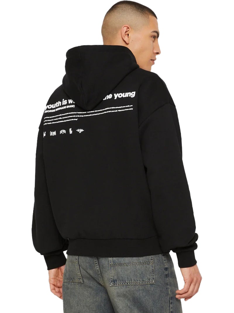 Sweat à capuche motif/style colombe - lost youth Noir - Kiabi