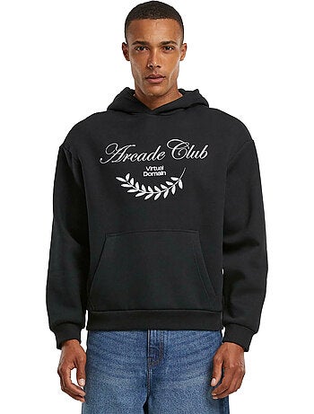 Sweat à capuche motif/style duveteux arcade club - mister tee