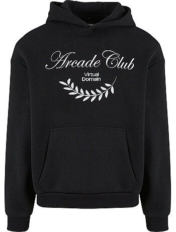 Sweat à capuche motif/style duveteux arcade club - mister tee