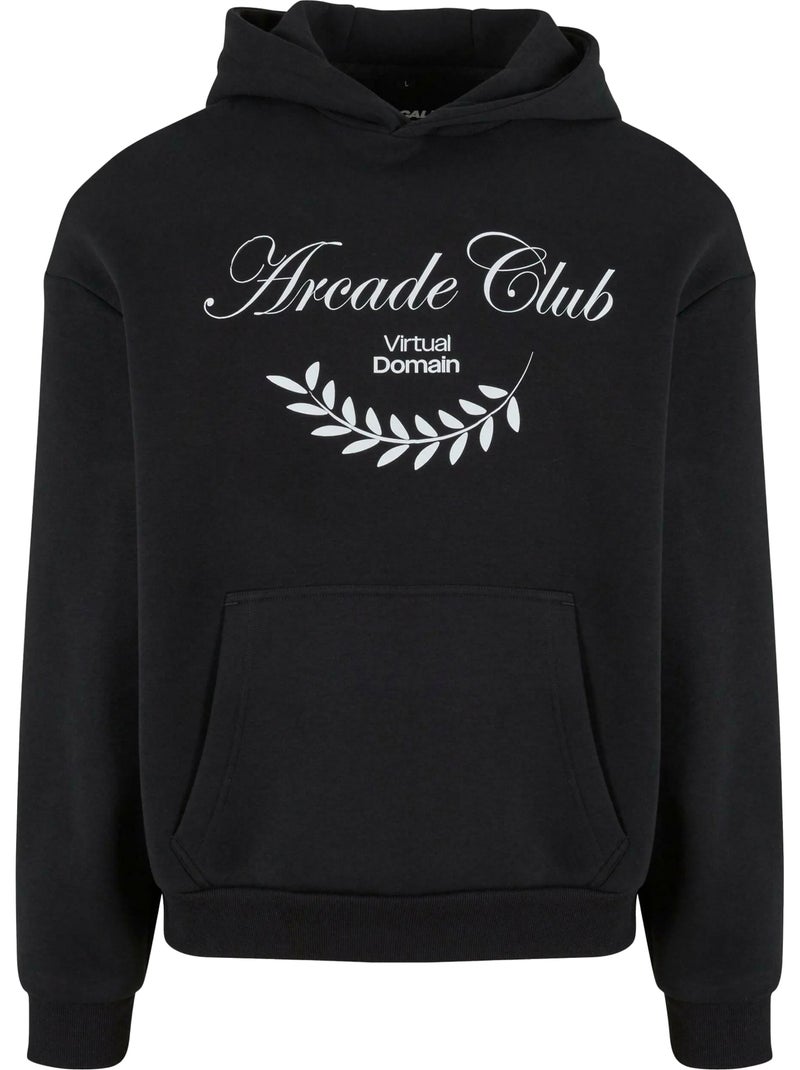 Sweat à capuche motif/style duveteux arcade club - mister tee Noir - Kiabi