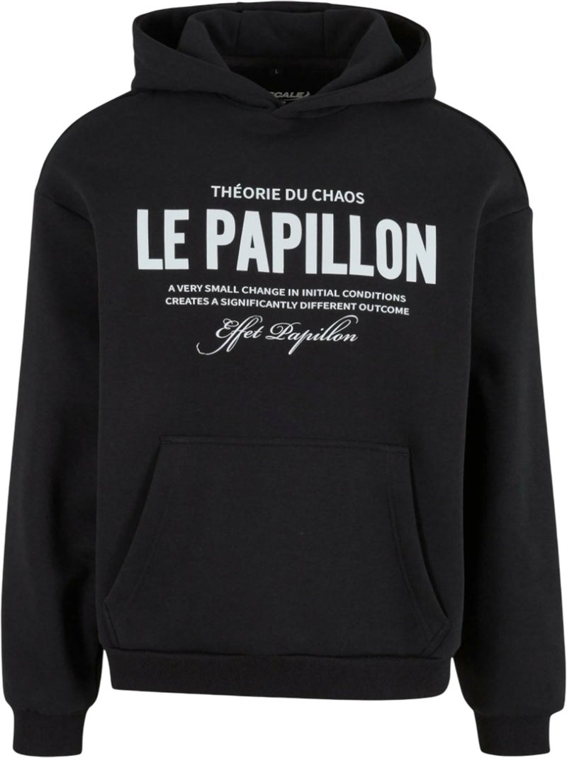 Sweat à capuche motif/style duveteux theorie du chaos - mister tee Noir - Kiabi