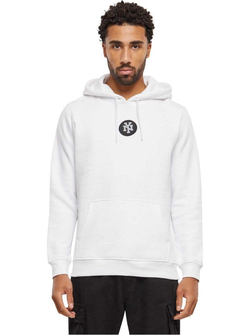 Sweat à capuche motif/style écusson ny - mister tee Blanc - Kiabi
