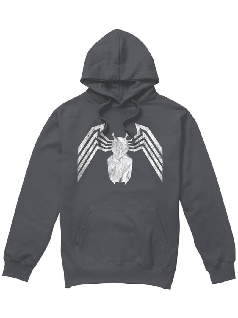 Sweat à capuche motif/style emblème - venin Gris Noir - Kiabi