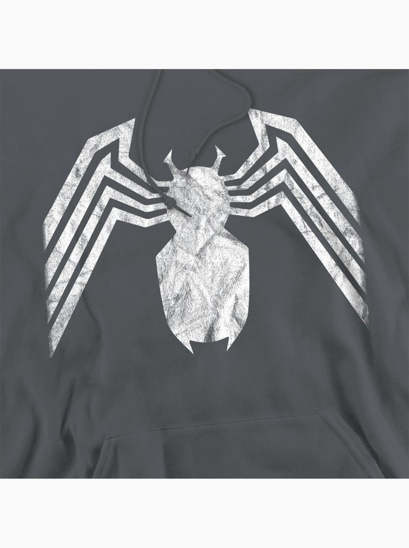 Sweat à capuche motif/style emblème - venin Gris Noir - Kiabi