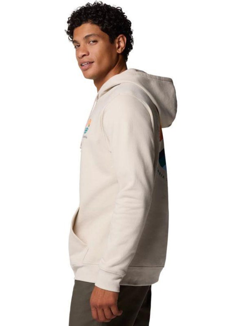 Sweat à capuche motif/style graphique trek - columbia Beige - Kiabi