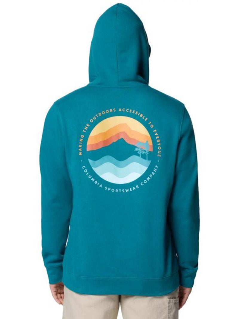 Sweat à capuche motif/style graphique trek - columbia Bleu - Kiabi