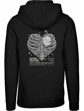 Sweat à capuche motif/style imprimé au dos heart cage - mister tee