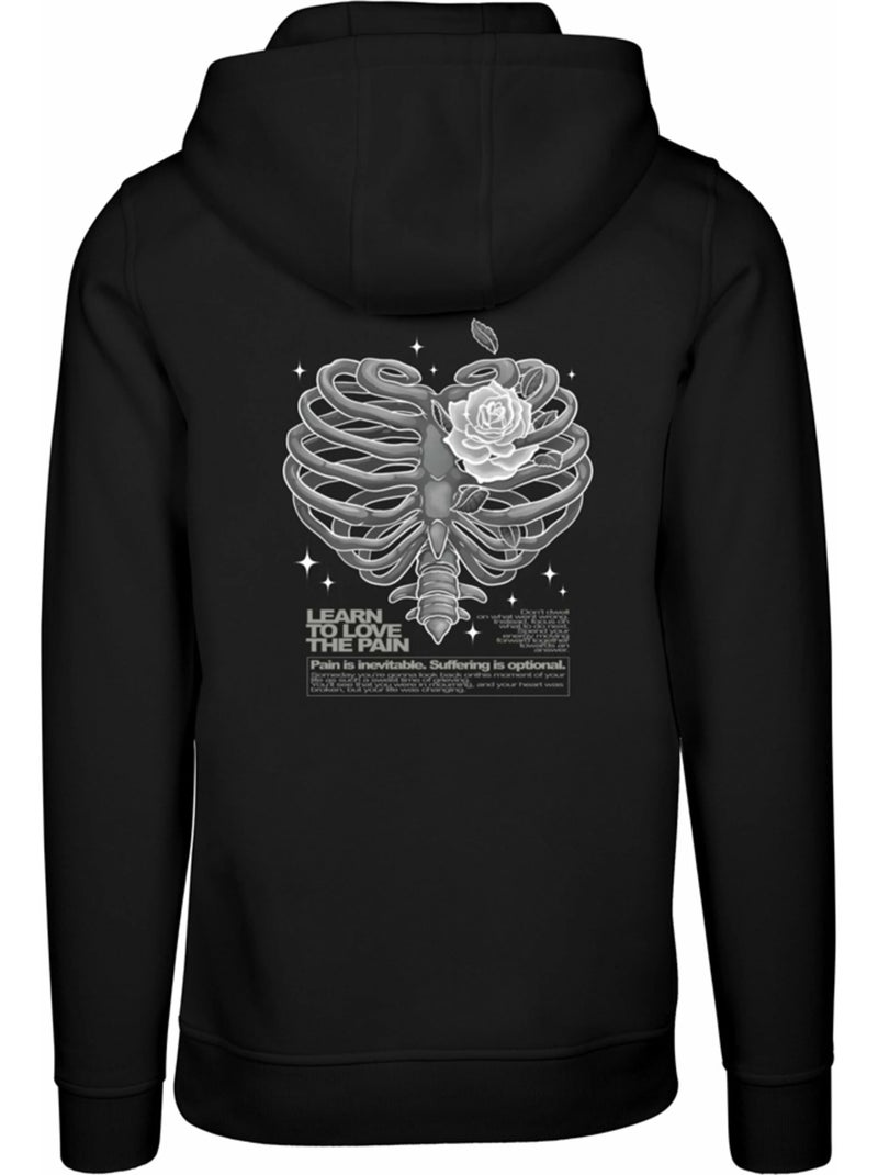 Sweat à capuche motif/style imprimé au dos heart cage - mister tee Noir - Kiabi