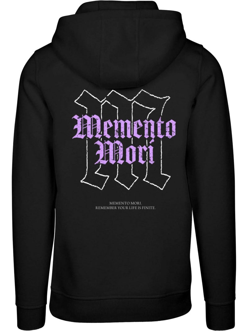 Sweat à capuche motif/style imprimé au dos memento mori - mister tee Noir - Kiabi