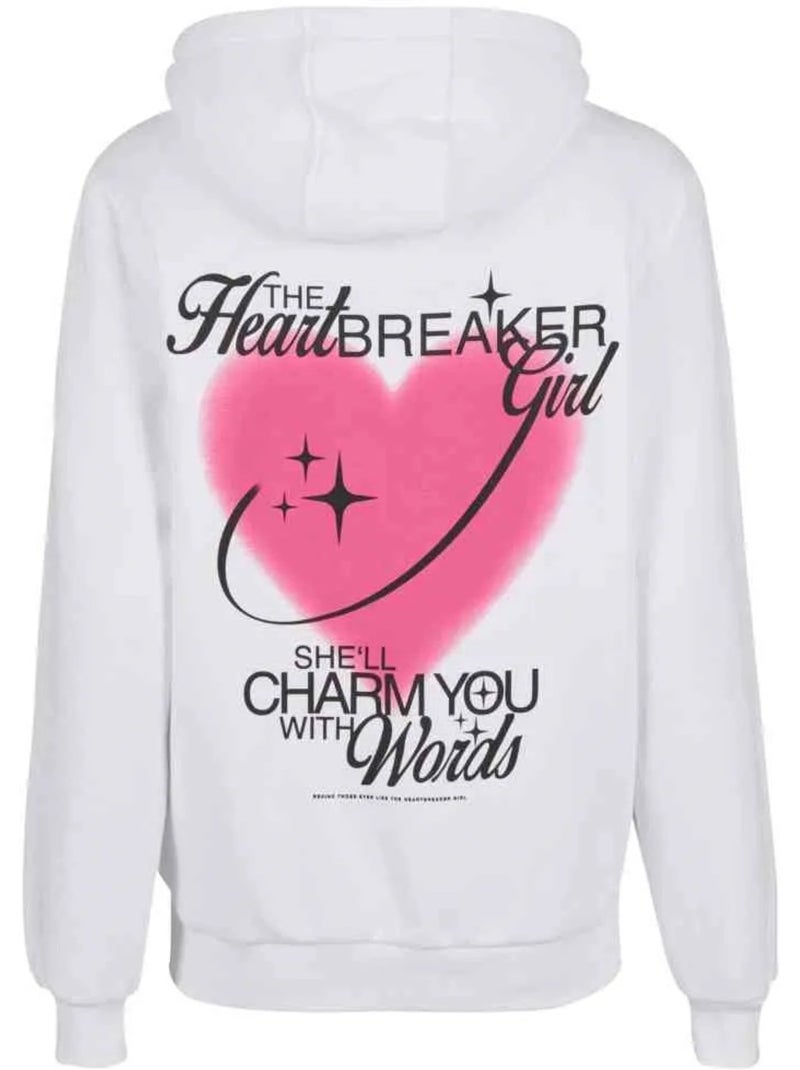 Sweat à capuche motif/style imprimé au dos the heartbreaker girl - miss tee Blanc - Kiabi