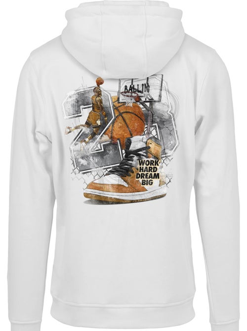 Sweat à capuche motif/style imprimé au dos vintage ballin - mister tee - Kiabi