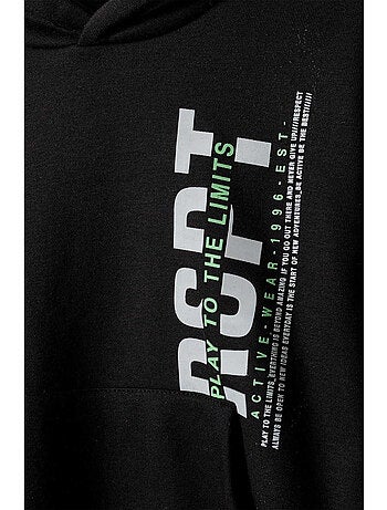 Sweat à capuche motif/style imprimé sur poitrine - minoti