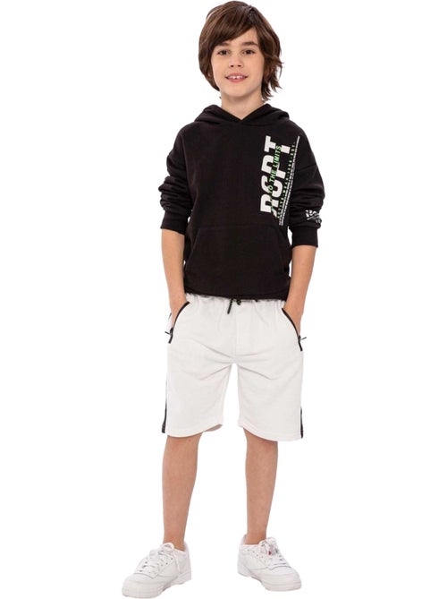 Sweat à capuche motif/style imprimé sur poitrine - minoti - Kiabi