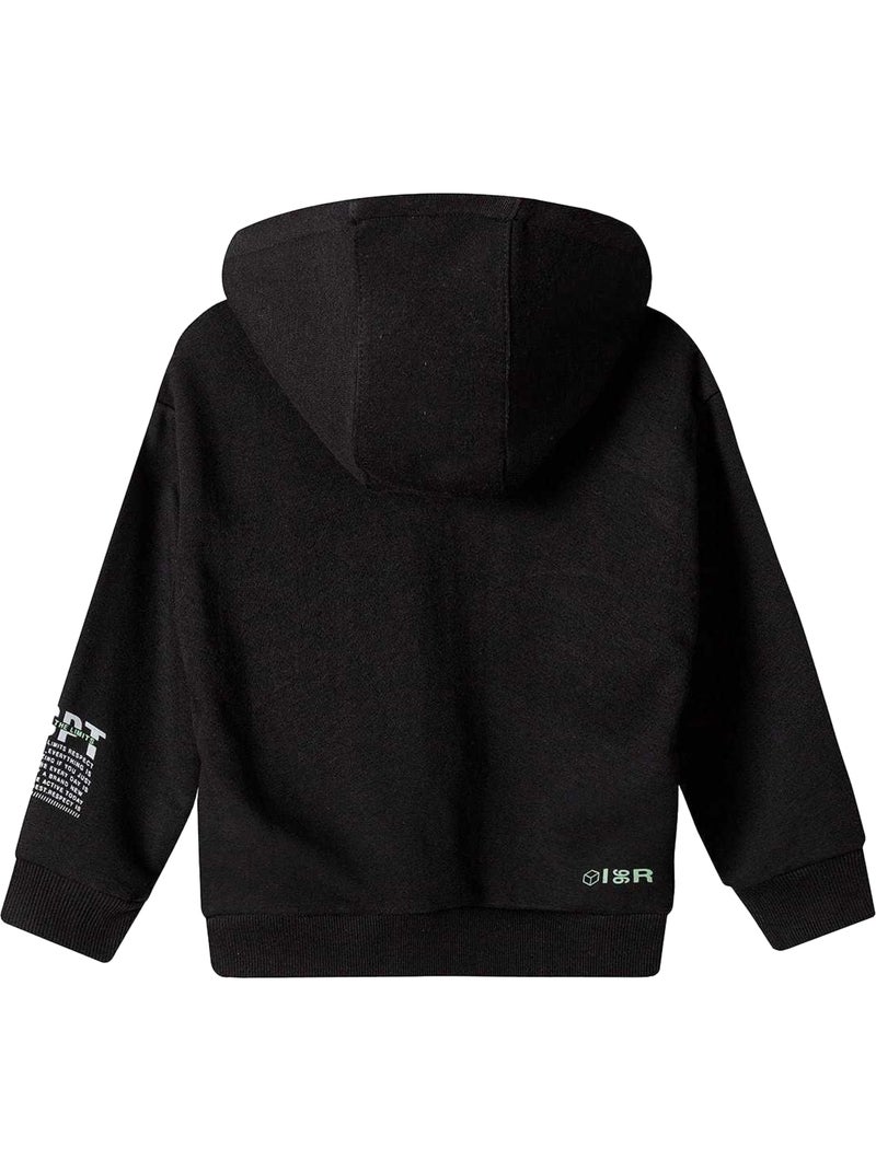 Sweat à capuche motif/style imprimé sur poitrine - minoti Noir - Kiabi