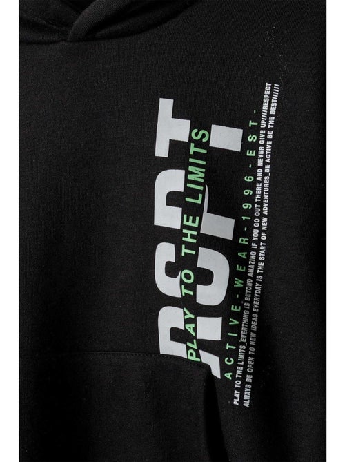 Sweat à capuche motif/style imprimé sur poitrine - minoti - Kiabi