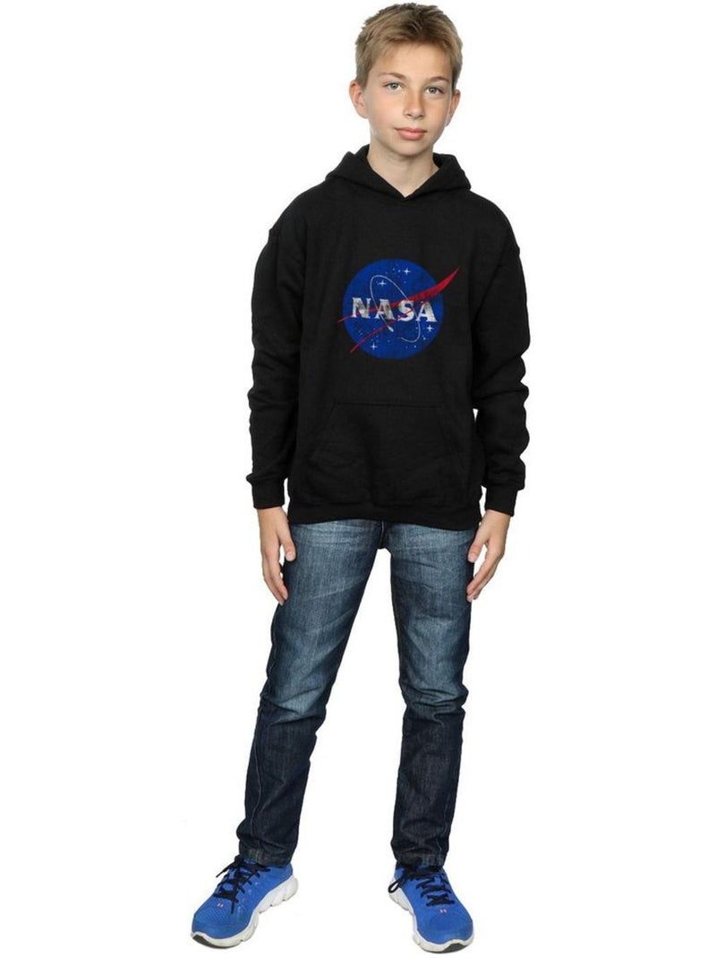Sweat à capuche motif/style insigne - nasa Noir - Kiabi
