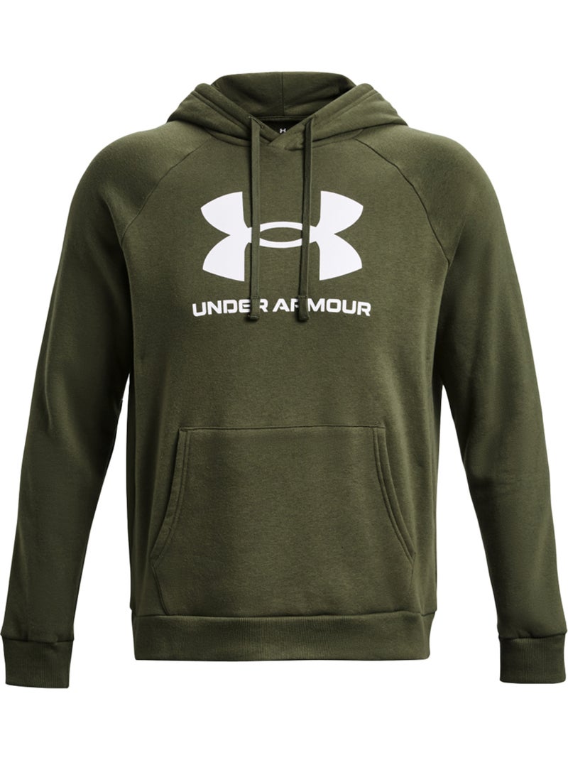 Sweat à capuche motif/style logo - sous armure Vert - Kiabi