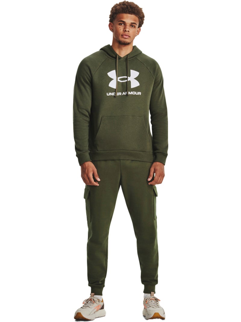 Sweat à capuche motif/style logo - sous armure Vert - Kiabi