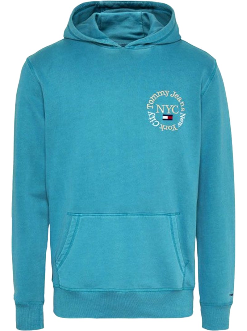 Sweat à capuche motif/style logo - tommy hilfiger Bleu lagon - Kiabi