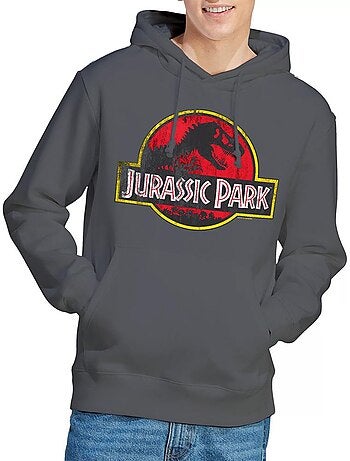 Sweat à capuche motif/style logo usé - jurassic park