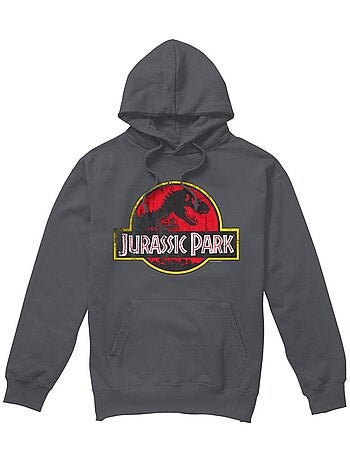Sweat à capuche motif/style logo usé - jurassic park