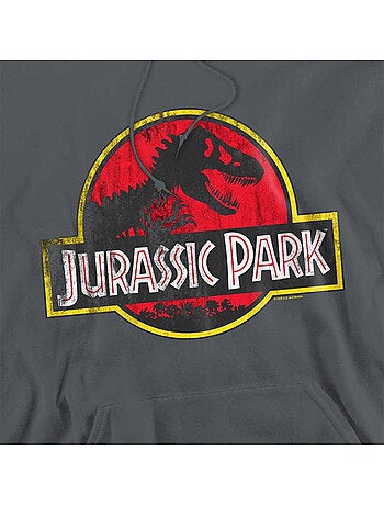 Sweat à capuche motif/style logo usé - jurassic park