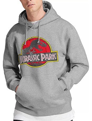 Sweat à capuche motif/style logo usé - jurassic park