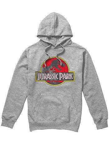 Sweat à capuche motif/style logo usé - jurassic park