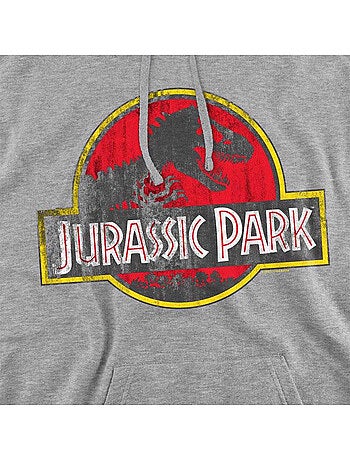 Sweat à capuche motif/style logo usé - jurassic park