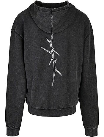 Sweat à capuche motif/style masque épineux - mister tee