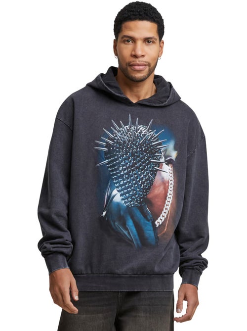 Sweat à capuche motif/style masque épineux - mister tee - Kiabi