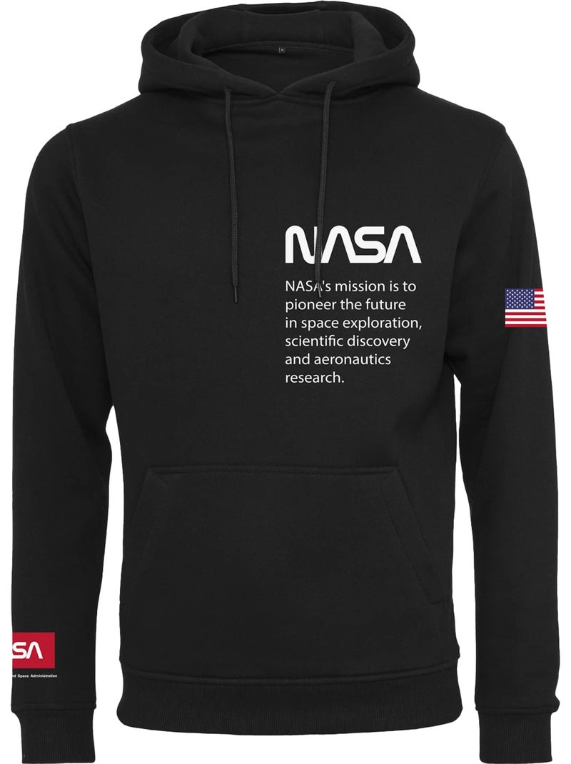 Sweat à capuche motif/style nasa definition - mister tee Noir - Kiabi