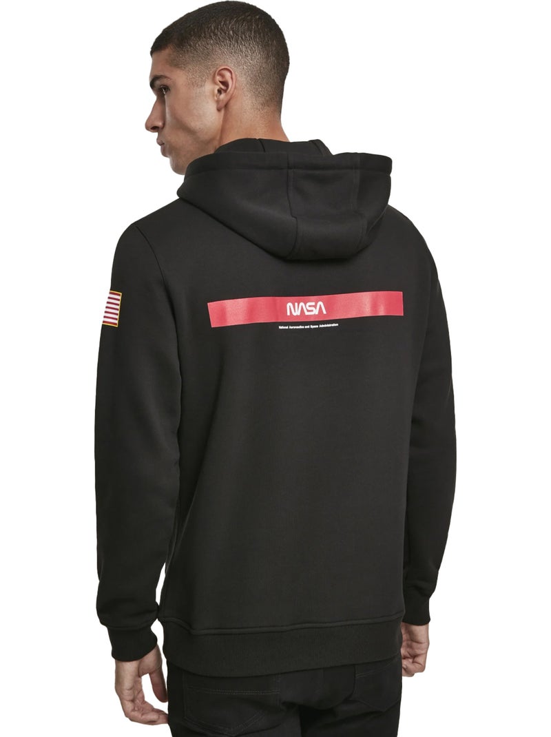Sweat à capuche motif/style nasa definition - mister tee Noir - Kiabi