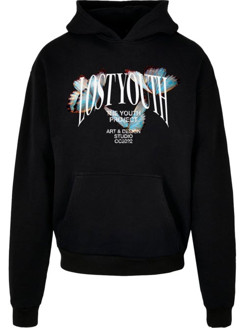 Sweat à capuche motif/style papillon - lost youth - Kiabi
