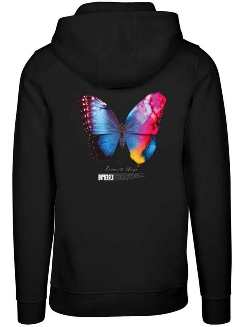 Sweat à capuche motif/style papillon become the change 2.0 - mister tee Noir - Kiabi