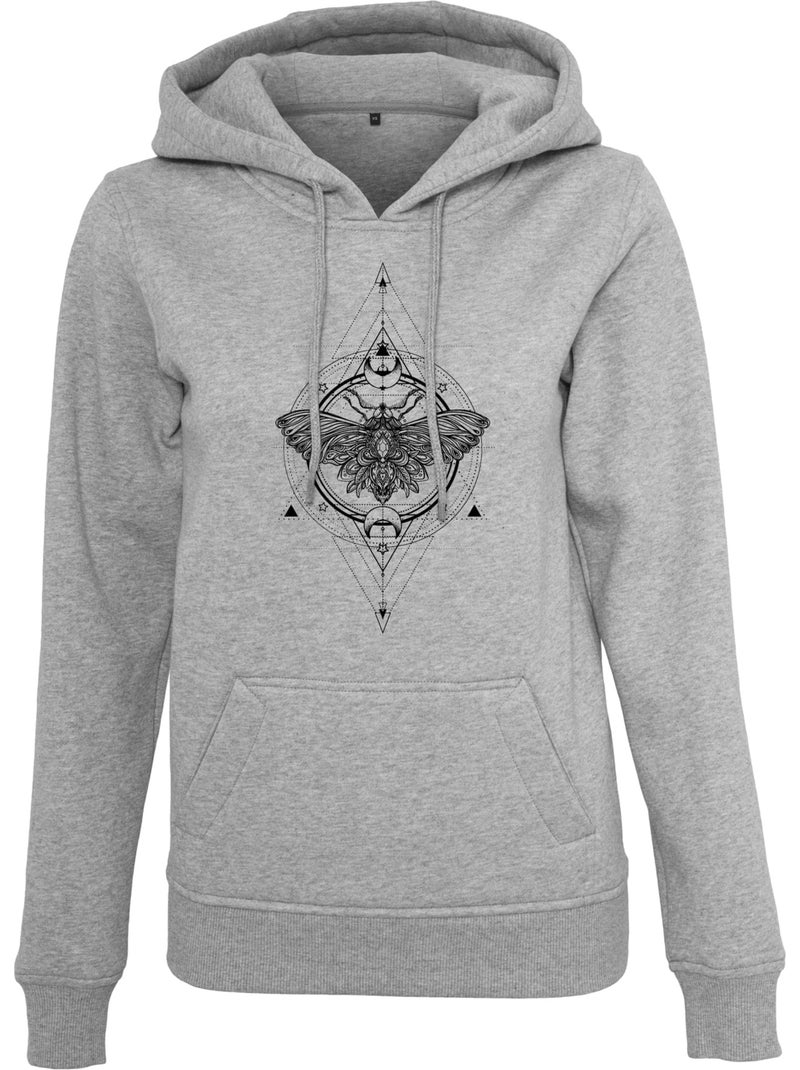 Sweat à capuche motif/style papillon de nuit - mister tee Gris chiné - Kiabi