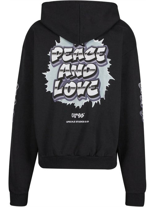 Sweat à capuche motif/style peace and love - mister tee - Kiabi