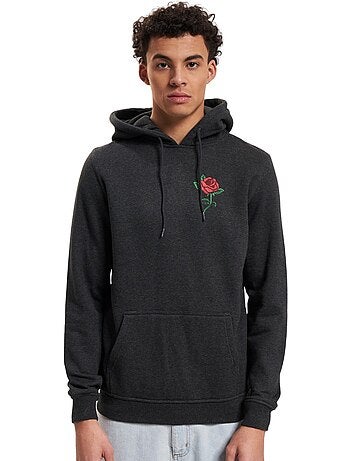 Sweat à capuche motif/style rose - mister tee