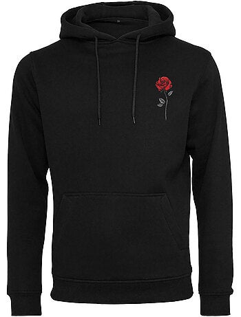 Sweat à capuche motif/style rose sauvage - mister tee