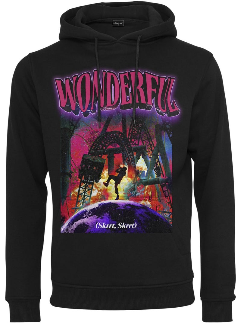 Sweat à capuche motif/style travis scott wonderful - mister tee Noir - Kiabi