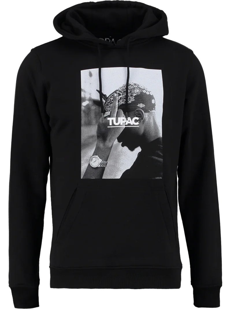 Sweat à capuche motif/style tupac shakur f*ck the world - mister tee Noir - Kiabi