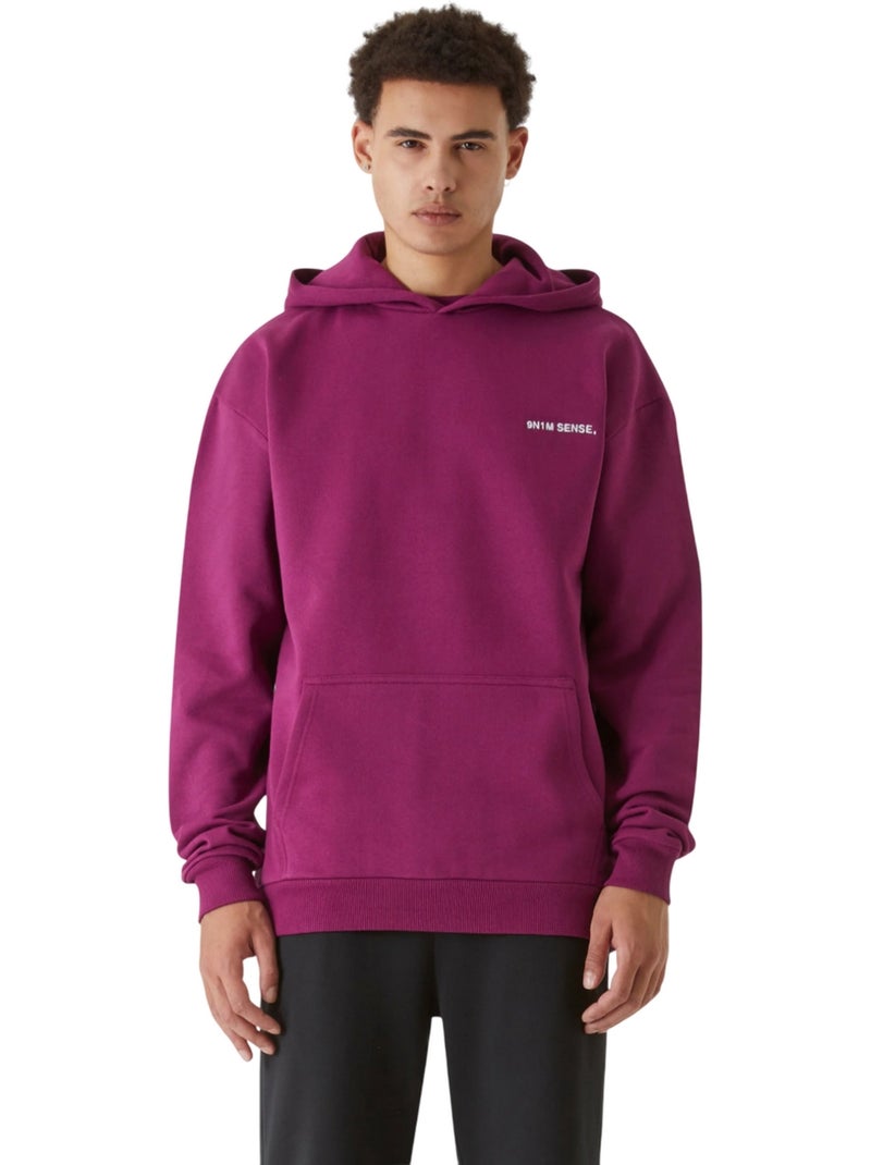 Sweat à capuche motif/style uni - 9n1m sense Violet aubergine - Kiabi