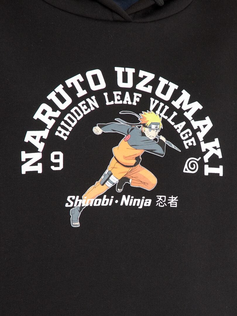 Sweat à capuche 'Naruto' en molleton noir - Kiabi