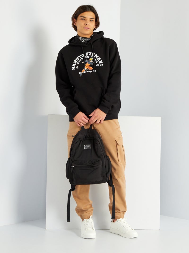 Sweat à capuche 'Naruto' en molleton noir - Kiabi